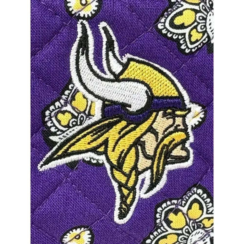 Vera Bradley NFL Minnesota MN Vikings Makeup Medium Cosmetic Bag Pouch NWT